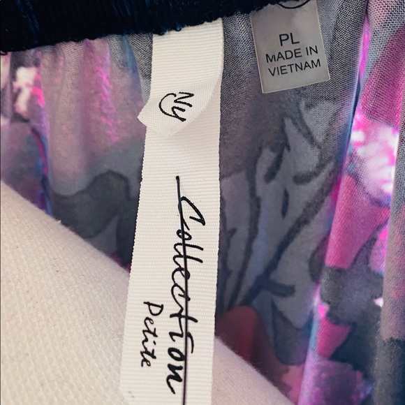 NY Collection Womens Blouse Multicolor Floral PL - Picture 4 of 8